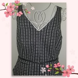 Ralph Lauren Black and White Plaid Midi Dress